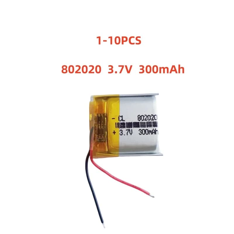 1-10 PCS 802020 3.7V 300mAh Batteria ricaricabile ai polimeri di litio LiPo per MP3 GPS E-book Fotocamera Registratore Giocattoli Altoparlante Bluetooth