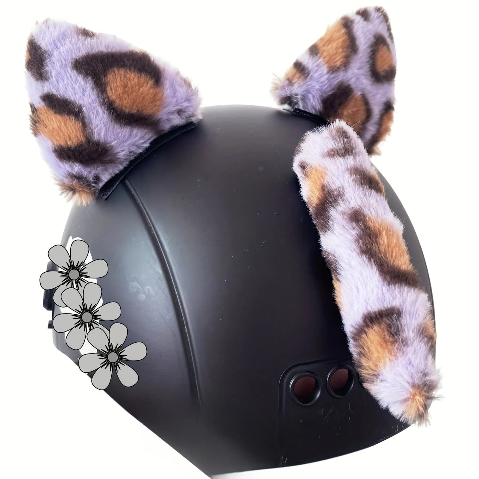 Orecchie di Gatto Carine per Casco con Decorazione a Coda, Orecchie di Gatto in Peluche Riutilizzabili per Casco da Sci, Moto, Snowboard