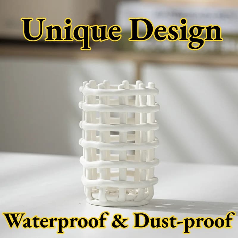 Portaspazzolini e Portadentifricio Creativi e Semplici, Mensole in Ceramica Intrecciate a Mano, Organizzatori per Bagno, Dormitorio Studentesco e Casa