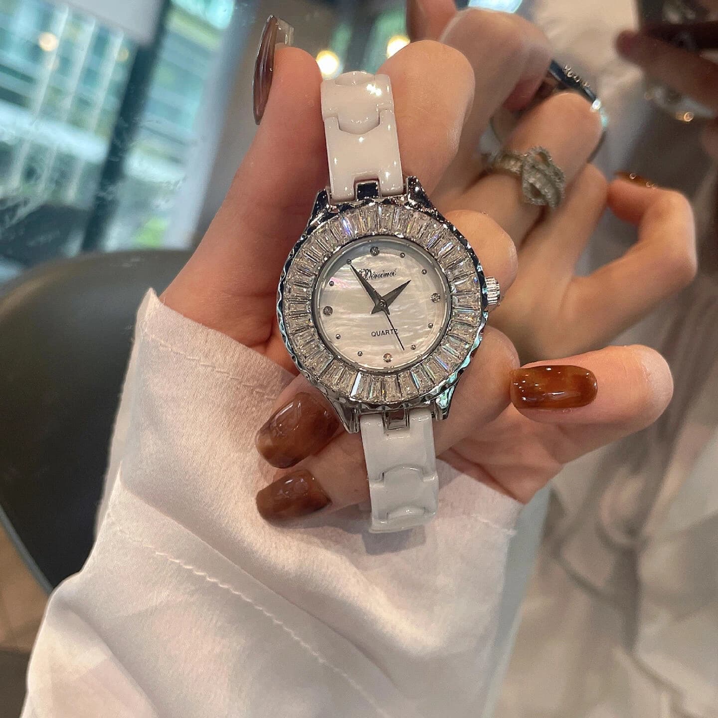 Orologio da Donna di Lusso con Diamanti, Nuovo Modello 2026, Elegante e Casual con Cinturino in Ceramica, Orologio da Polso da Donna per Feste