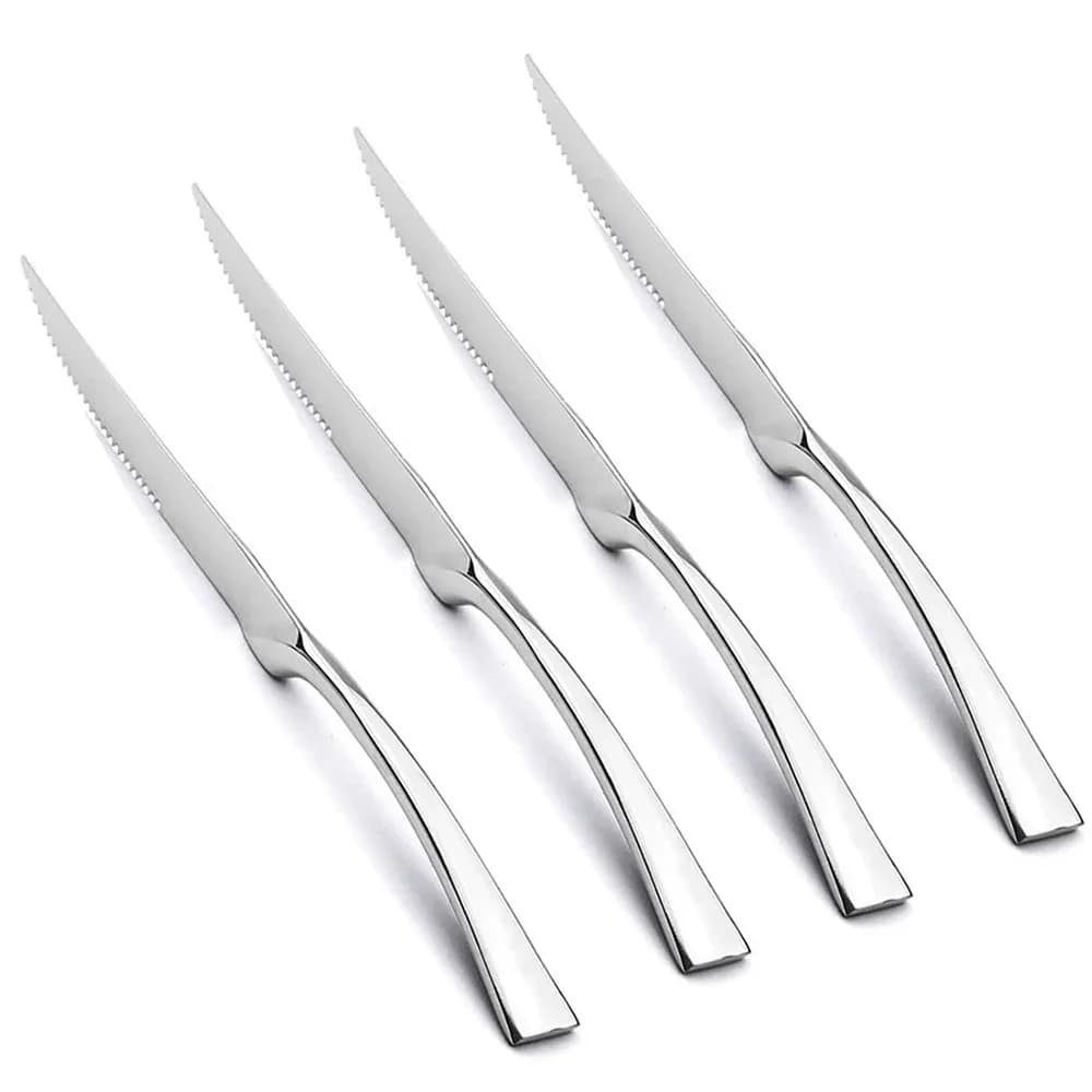 4 pieces set of mirror knives for dinner cutlery in stainless steel cutlery in gold cutlery from kitchen western dishes restaurant steak knives