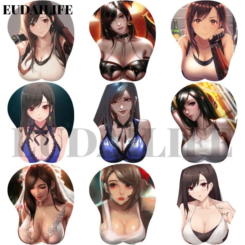 Tifa 3D Mousepad FF7 Mano Poggiapolsi Mouse Pad Mousepad Silicone Oppai Seno Morbido Mouse Zerbino Gioco Ufficio Lavoro Gaming Otaku Regalo