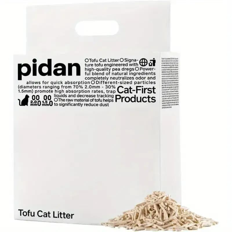 Lettiera per Gatti al Tofu pidan - Senza Polvere, ad Asciugatura Rapida, Agglomerante e Smaltibile nel WC - Lettiera per Gatti Inodore per il Controllo degli Odori (5.3lb×4 sacchi)