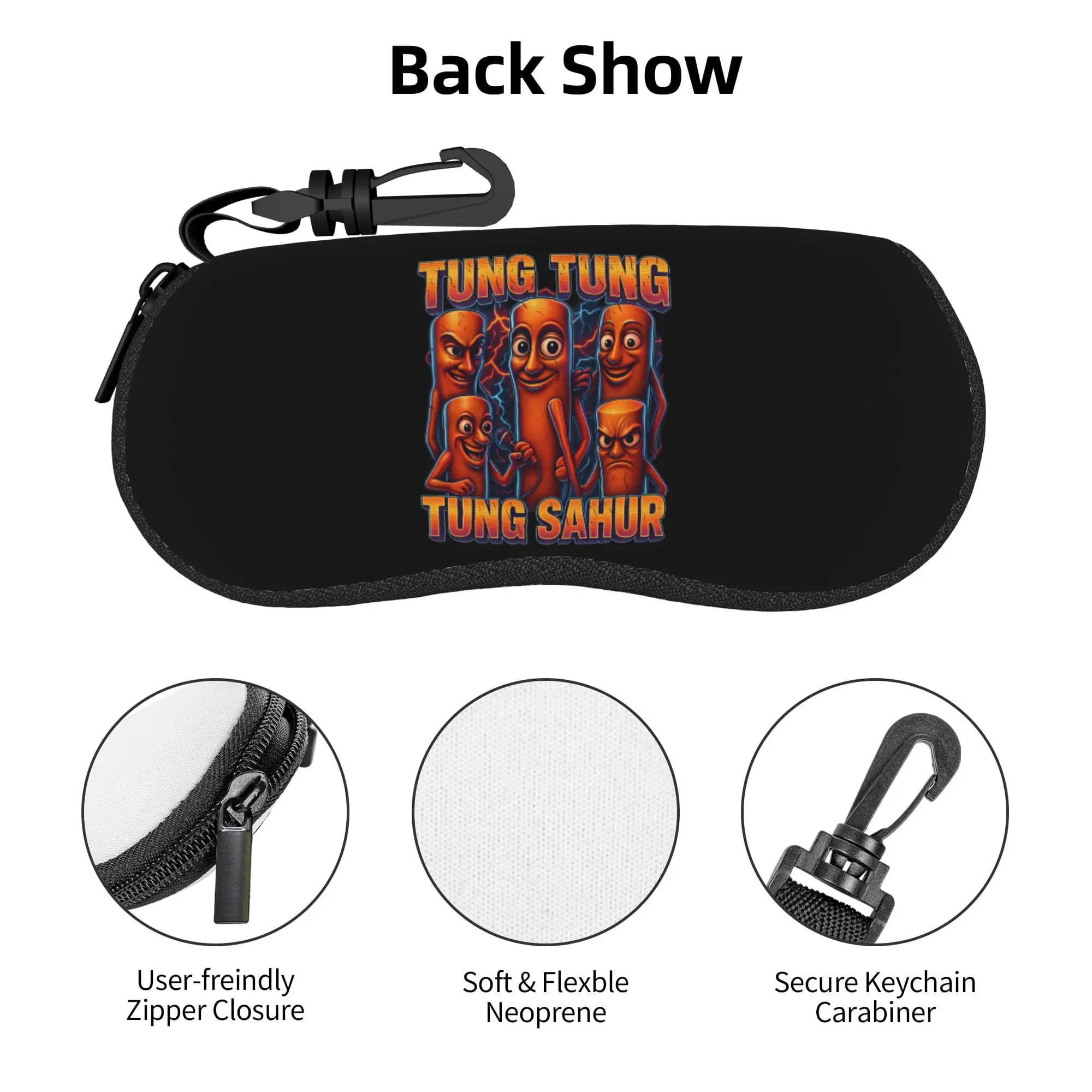 Italian Brainrot TUNG SAHUR Shell Eyeglasses Protector Cases Women Men Sunglass Case Glasses Pouch