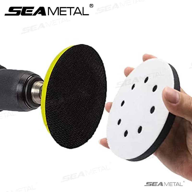 SEAMETAL 2 pieces 5 inch interface booster 8 holes Hook and ring Soft sponge drum for abrasive disc 125 mm sanding board