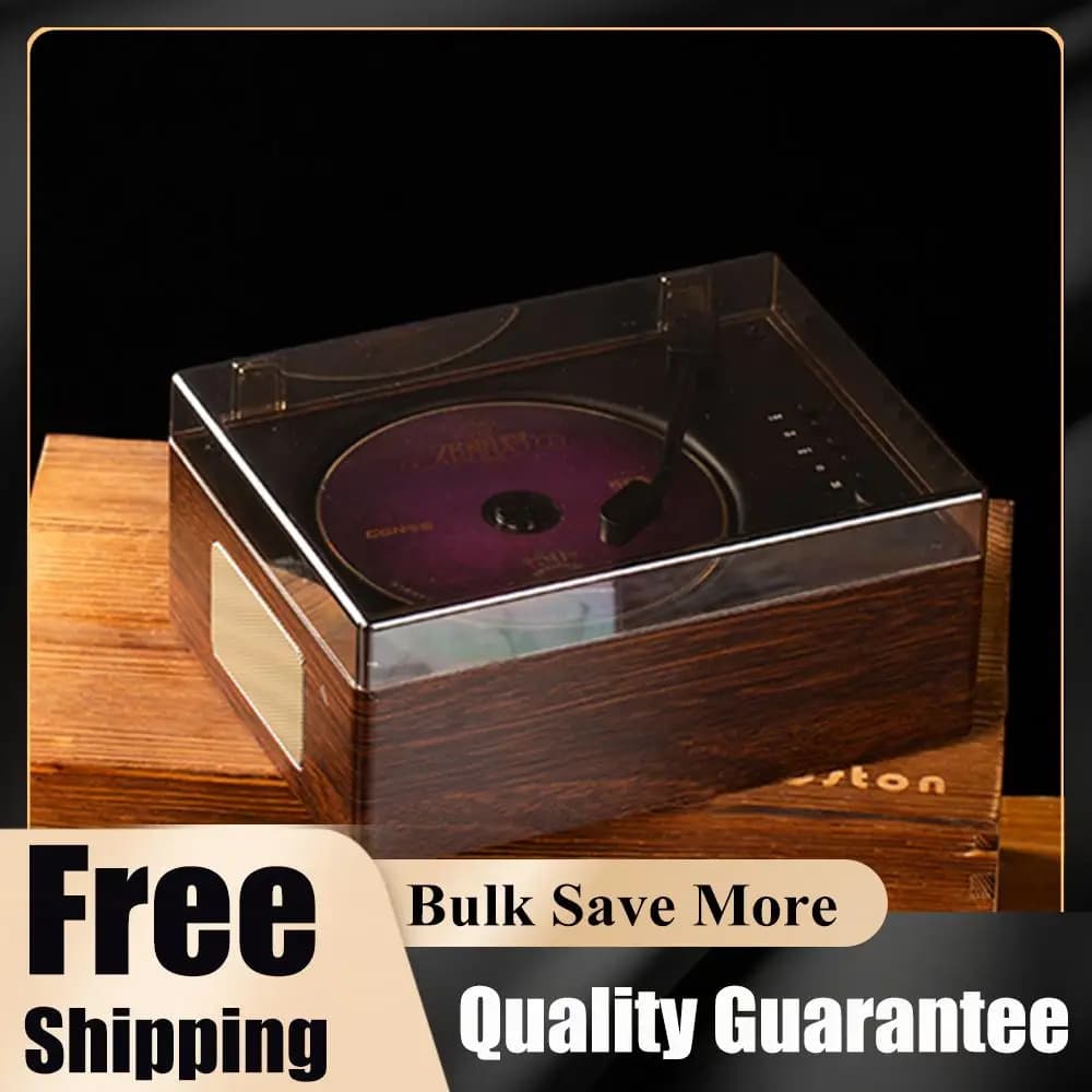 Lettore CD Musicale Ricaricabile con Supporto CD, BT, USB, AUX 3.5mm, Altoparlante Wireless Compatibile con Bluetooth 5.0, Lettore CD da Tavolo, Decorazione per la Casa