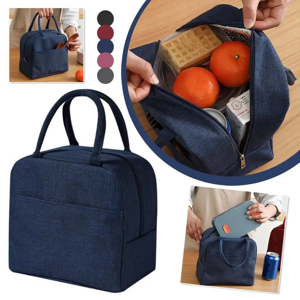 Insulated Lunch Bag Bento Pack Aluminum Foil Rice Bag Portable Lunch Box Handbag For Office Workers To Bring To School