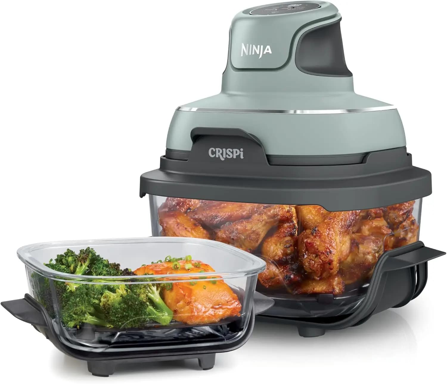 Friggitrice ad Aria 4-in-1 in Vetro con 450 ° Contenitori per Pasti Croccanti, Resistenti al Calore, Design Non Tossico e Adatti al Microonde