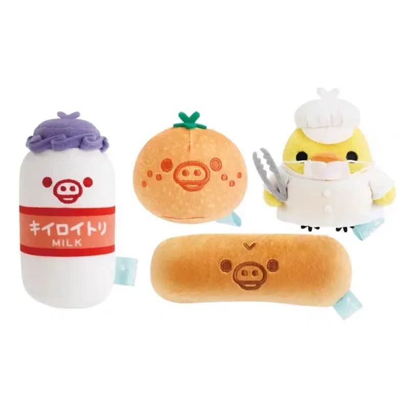 NUOVO Portachiavi Peluche Chef Kiiroitori della Serie Exhibition Canteen, Ciondolo Piccolo a Forma di Pulcino Kiiroitori Baguette