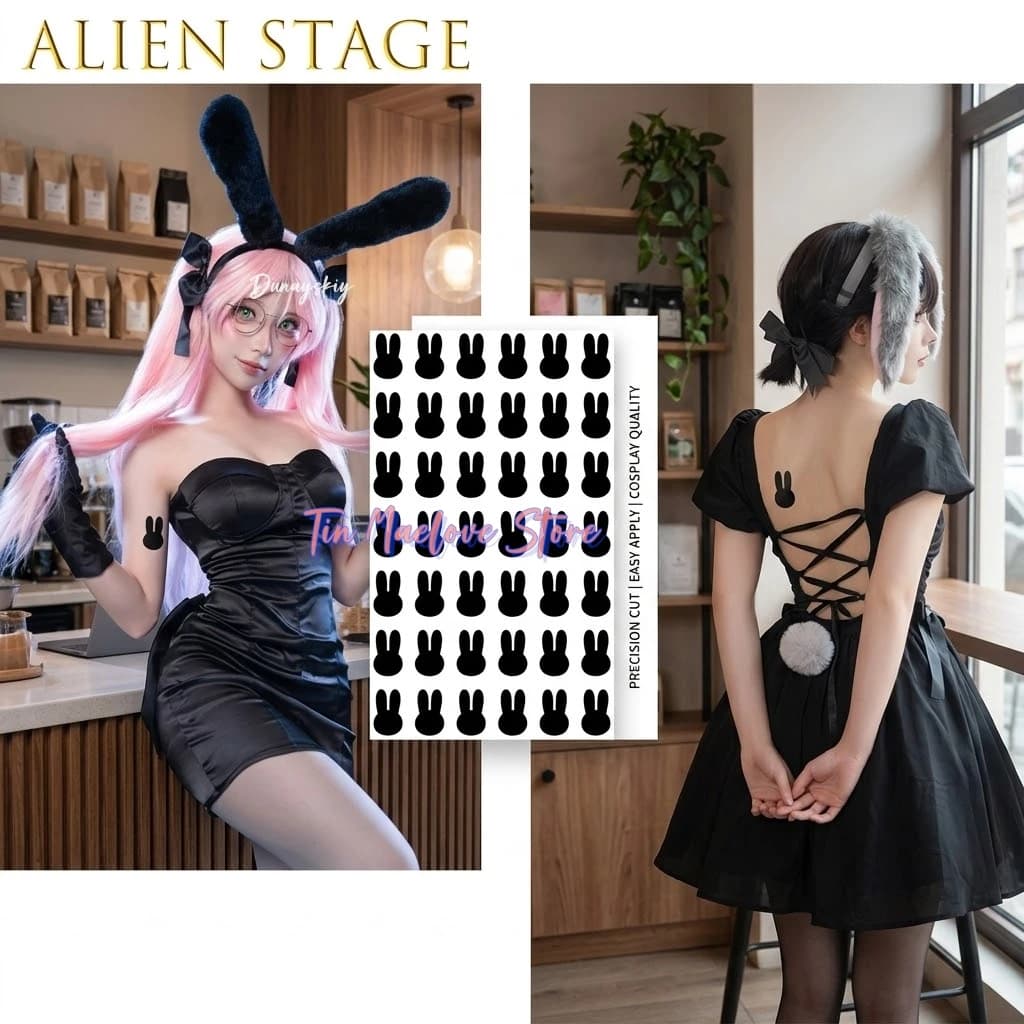 Alien Stage Mizi Tatuaggi Temporanei Adesivi Musica Anime Cosplay Alien Stage Sua Costume Cosplay Donna Vestito Parrucca Lolita