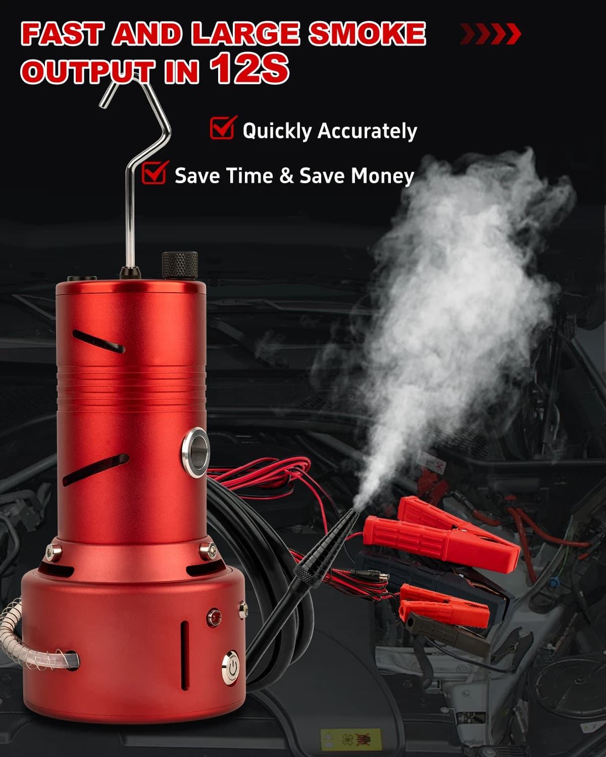 Macchina del fumo super automobilistica 12V Pompa d'aria incorporata EVAP Rilevatore di perdite di vuoto Tester diagnostico per perdite di tubi per auto