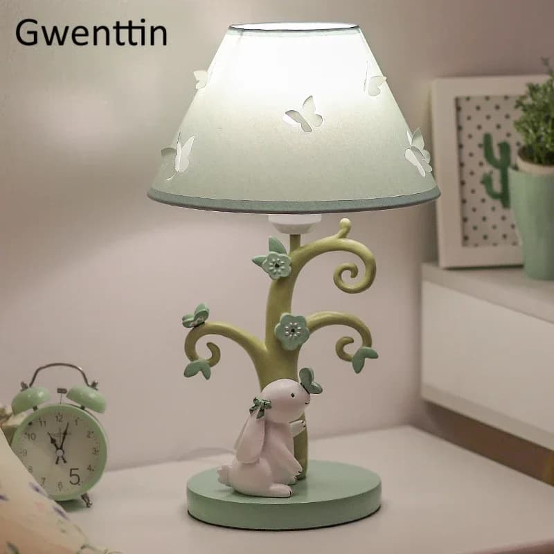 Cartoon Rabbit Table Lamps Modern Led Standing Desk Lighting Fixtures for Children Kids Girl Bedroom Bedside Lights Home Decor