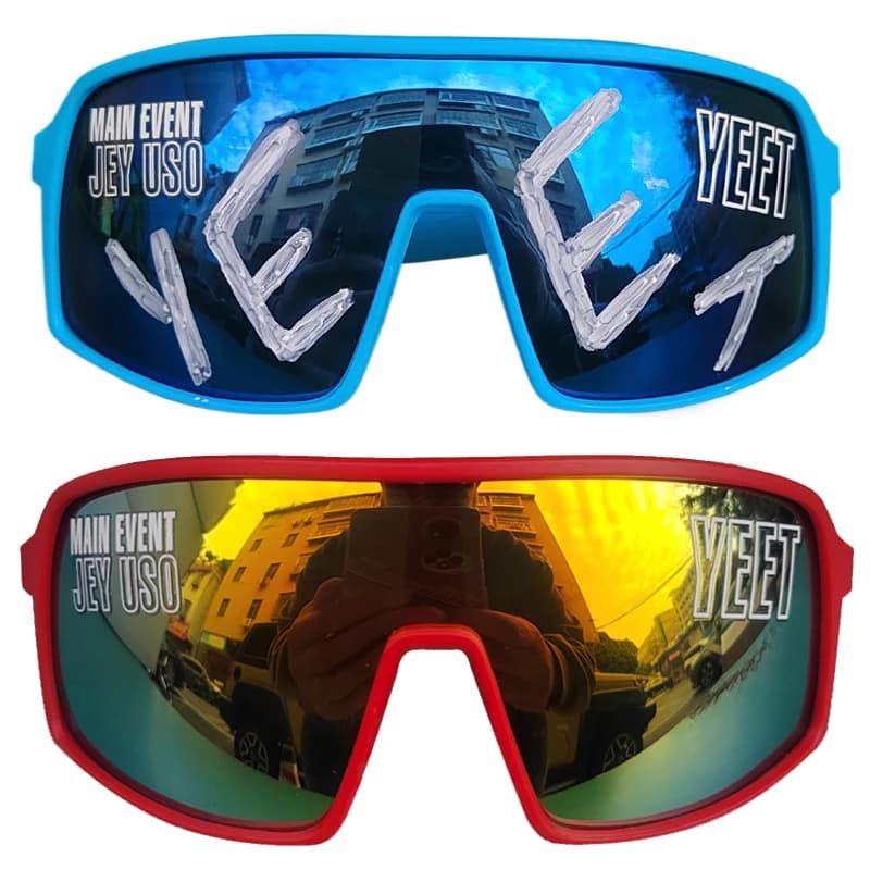 Occhiali da sole Yeet Red Shades Jey Uso per adulti, replica degli occhiali da moto New Shop Main Event.