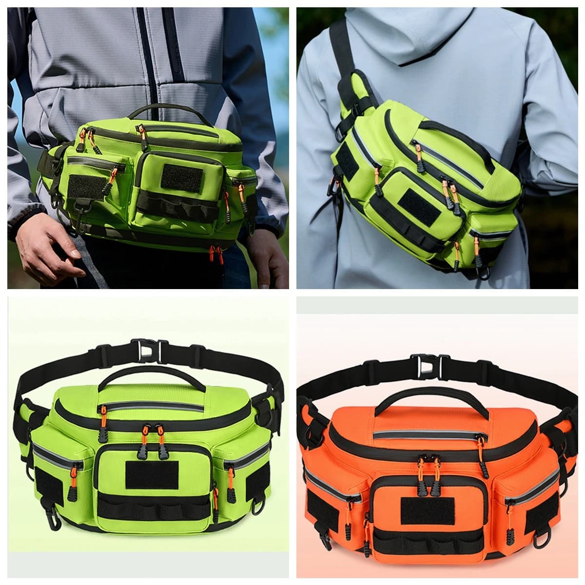 Fishing Lure Waist Bag Large Fish Box Accessories Outdoor Sports Tackle Gear Belt Bag Multi-pockets Crossbody Fishing Bag
