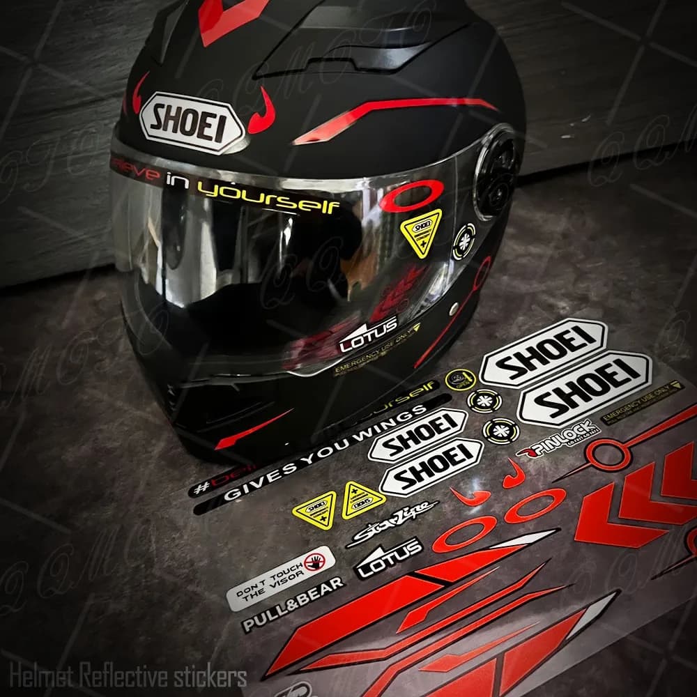 Reflective helmet sticker Visiera Windscreen Glass lens Waterproof Decalcomanie Motorcycle Accessories Racing bikes for cars for SHOEI HJC KYT