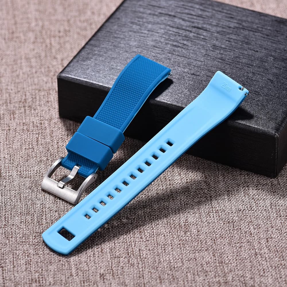 New Custom Double Colors Silicone Watch Band Quick Release 20mm 22mm Watch Strap Soft Durable Watch Replacement Watchbands Belts