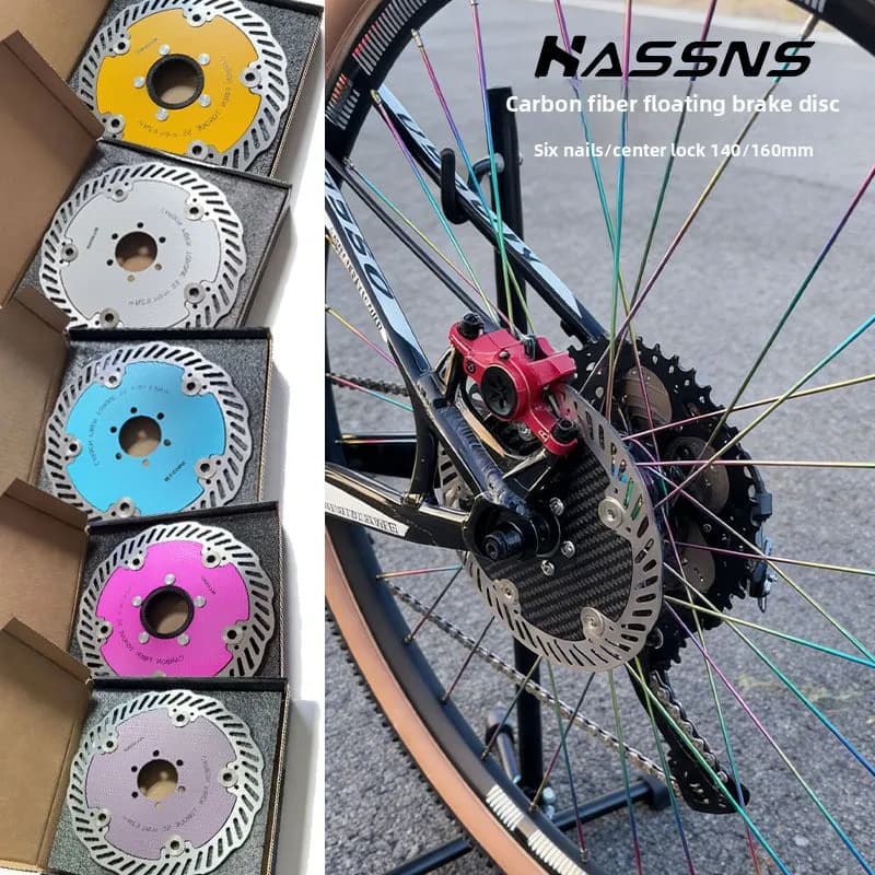 Disco Freno per Bicicletta, Ultraleggero in Fibra di Carbonio, per Mountain Bike e Bici da Strada, Attacco a Sei Bulloni, 140/160mm
