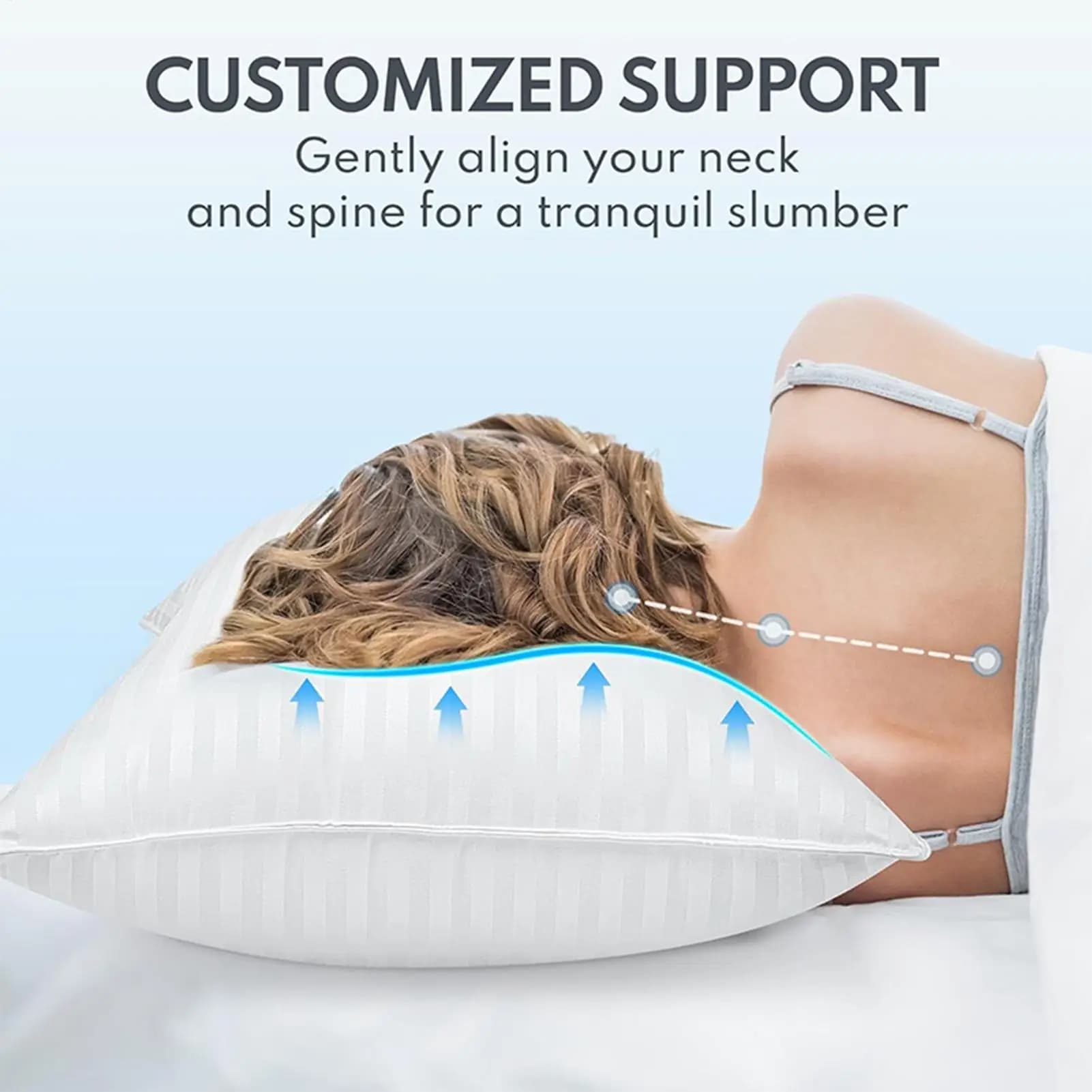 Bed Headrest Comfy Headrests for Sleeping Cotton Stuffed Stay Cool All Night Cushion for Back Side Sleepers Yoga Meditation