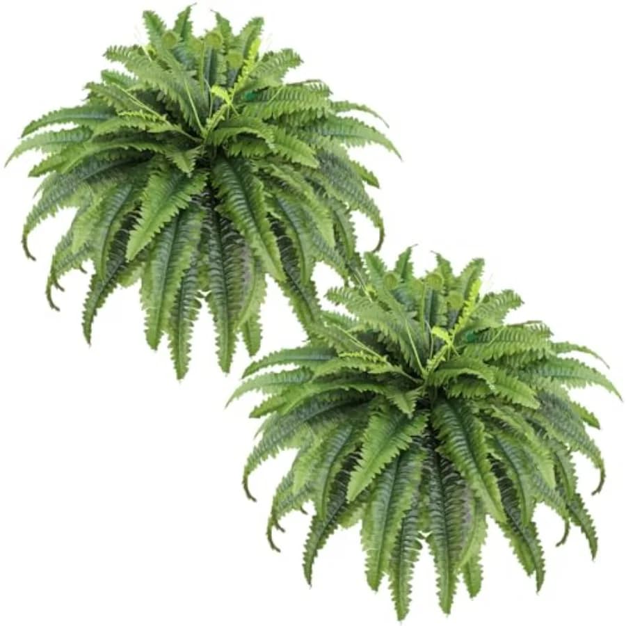 Set of 2 Boston Artificial Felts with 55 Sheets, Faux Plants for Interior and Outdoor Decoration, Home, Garden, Portico