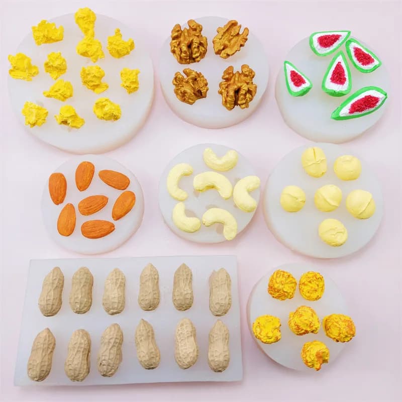 Simulation Nut Modeling Silicone Mold Cake Baking Mould Diy Gypsum Epoxy Resin Fire Paint Wax Decoration Tool Baking Accessories