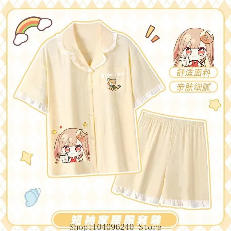 Cosmic Princess Kaguya Cosplay Costume Summer Pajamas T-shirt Shorts Home Pajamas Anime Cute Suit Pajamas Homewear Clothes