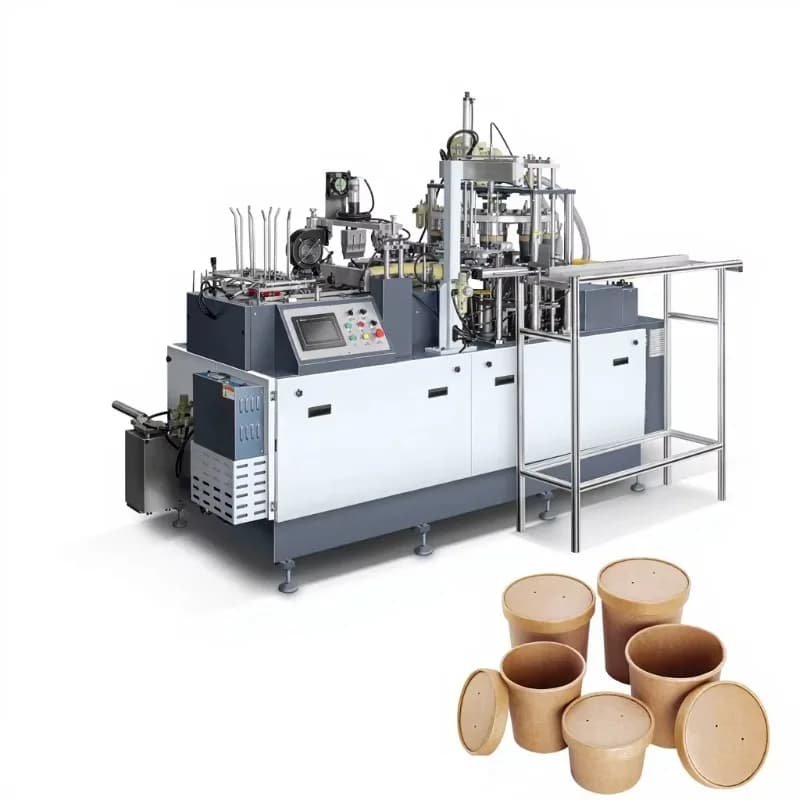 Disposable Paper Bowl Making Machine Fully Automatic Ultrasonic Welding Paper Bowl Maker For Hot Cold Food Containers