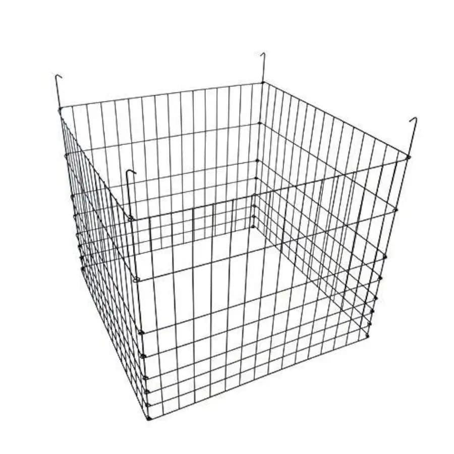 Contenitore per compost in rete metallica 36x36x30 pollici, nero, recinzione per aiuole da giardino
