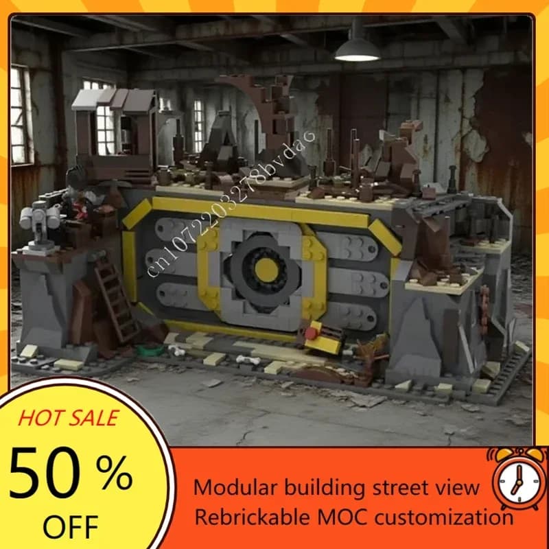 870PCS Fallout TV Vault Porta modulare MOC Creativo vista stradale Modello Puzzle personalizzati Architettura Educazione fai da te Assemblaggio Giocattolo Regalo