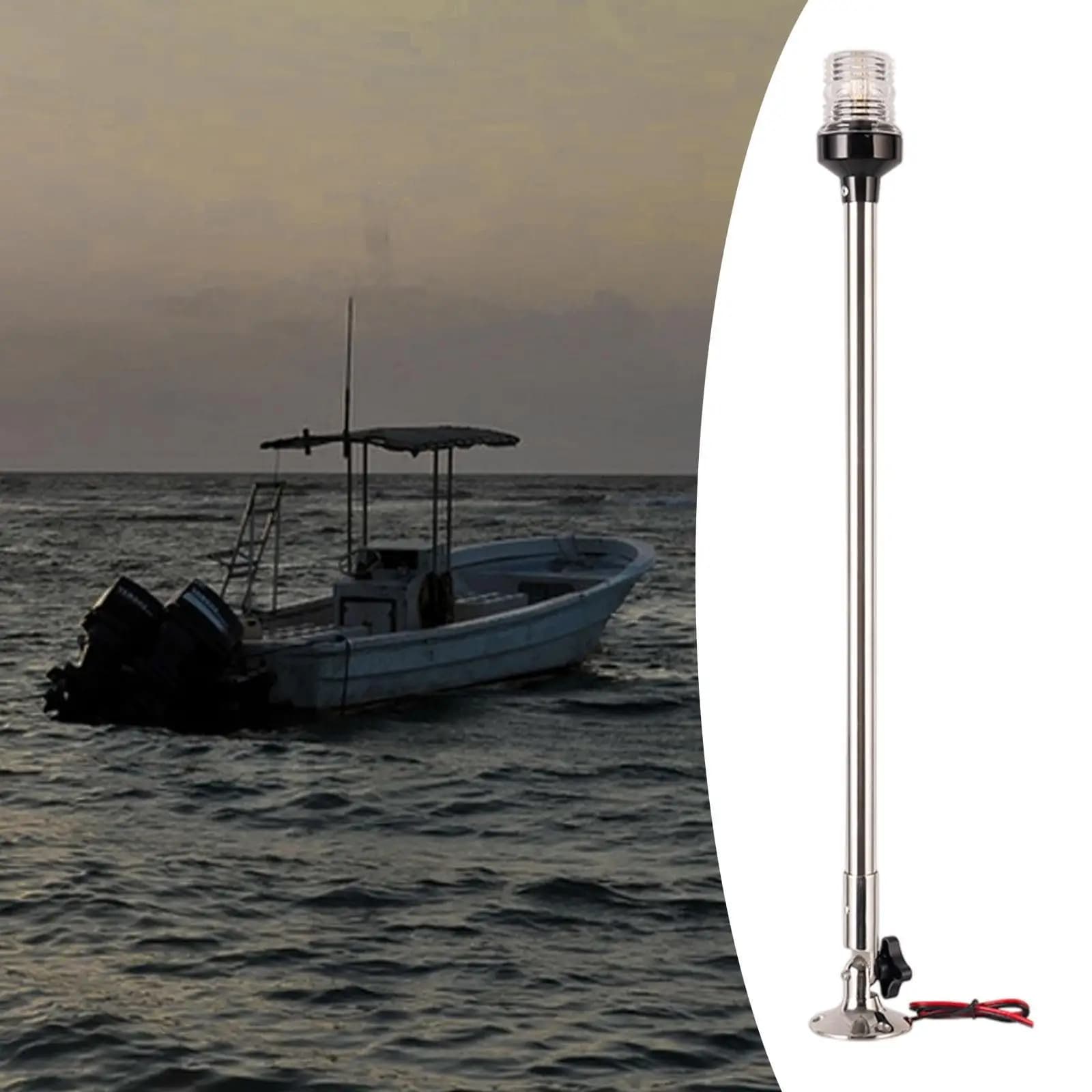 Boat Navigation Light Waterproof Plastic Metal 360 LED Stern Anchor Lamp Marine Accessories for Pontoon Boats