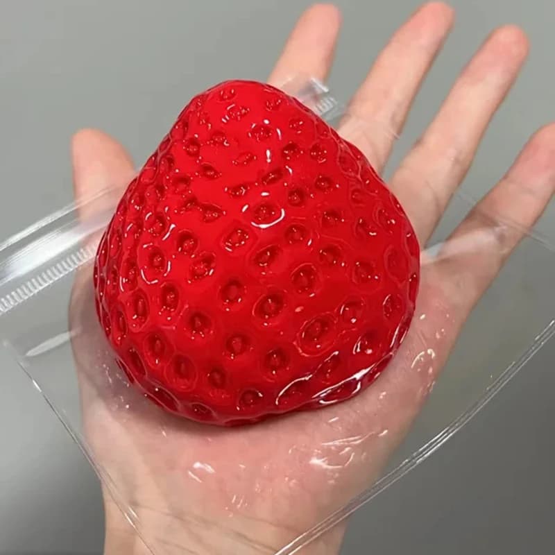 Giocattolo Antistress Squishy a Forma di Fragola, Giocattolo a Lenta Risposta per Bambini e Adulti, Regalo per Ufficio e Feste