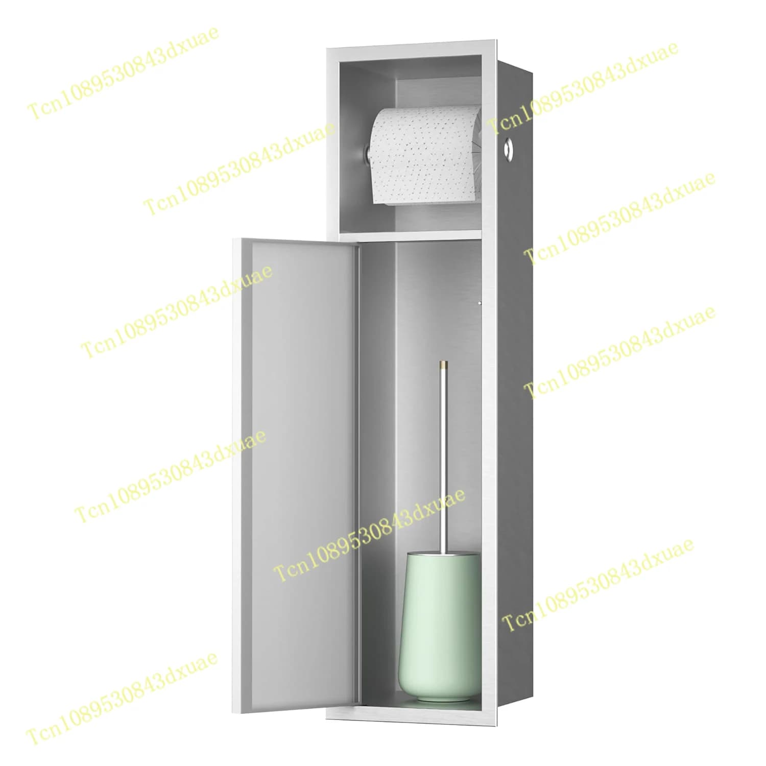 304 SUS Dispenser di fazzoletti multifunzionale Pattumiera Porta scopino Bagno Nascosto da incasso Porta carta igienica di nicchia