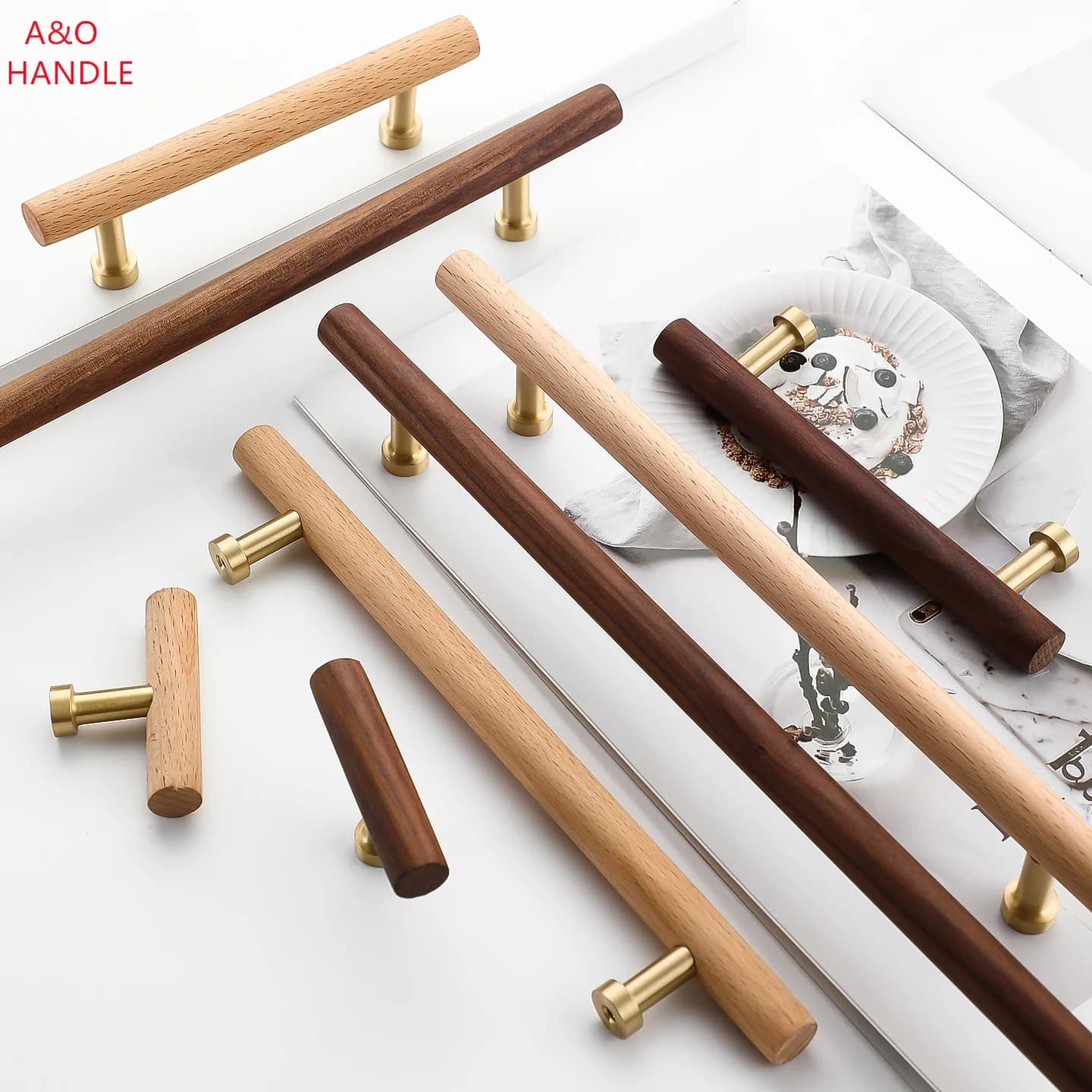 Maniglie Cassetto Armadietto Mobili Maniglie da cucina per Manopola dell'armadio Porta Cassetto Mobili Cucina Legno Faggio Noce