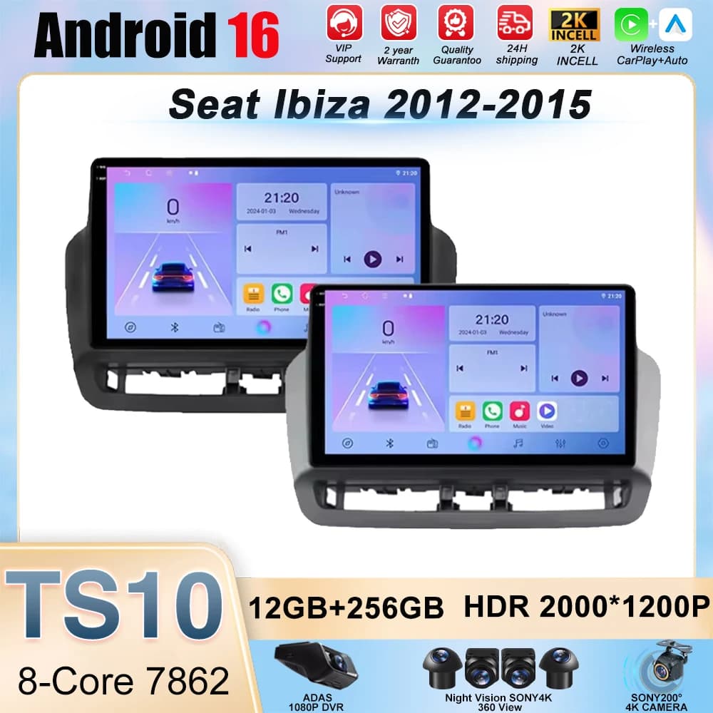 Navigazione GPS QLED Touch Screen Per Seat Ibiza 2012-2015 Android Auto Radio Car Multimedia Video Player 5G WIFI BT No 2din DVD
