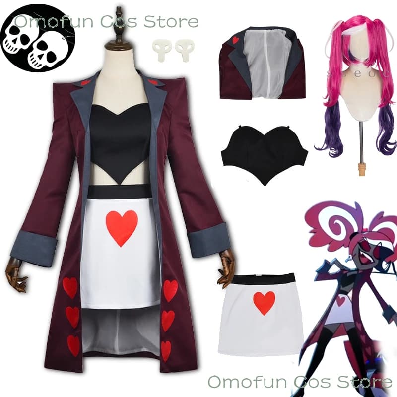 Hasbin S2 Velvette Nuovo Look Hotel Cosplay Outfit Costume Parrucca Orecchino 3V Vees VVV Halloween Demone Carnaval Anime Cosplay Donne