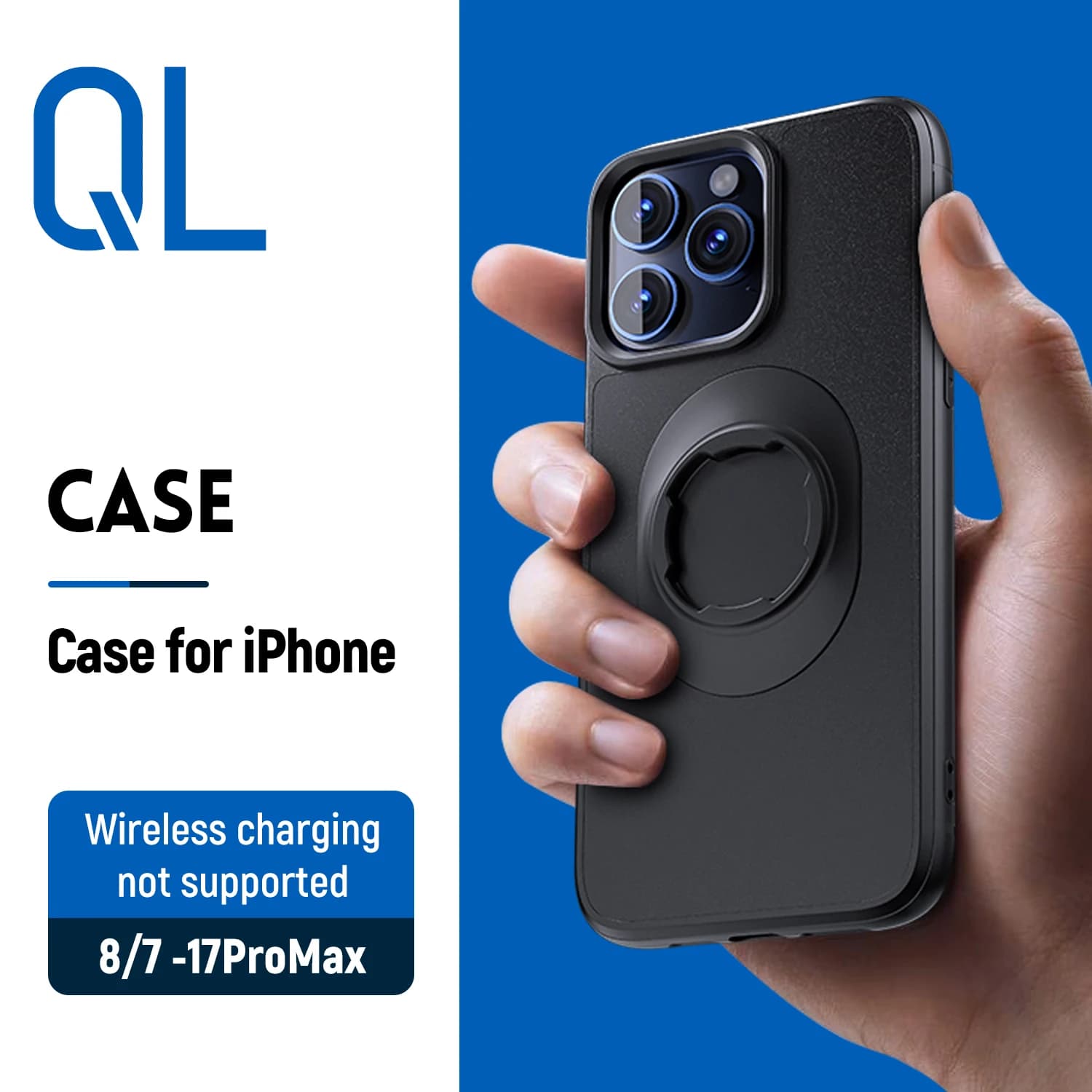 Custodia Quick Mount per iPhone 17/16/15/14/13/12 Air Pro Max NoMagnetic Cover adatta al supporto per moto quad-stile con design bloccabile