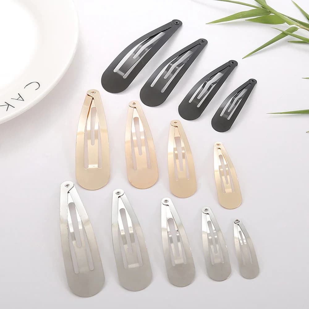 100 pz 4 cm 5 cm 6 cm 7 cm 8 cm Goccia D'acqua BB Clip di Capelli Oro Argento Nero A Scatto Forcelle Barrettes per Accessori Per Capelli FAI DA TE Copricapi