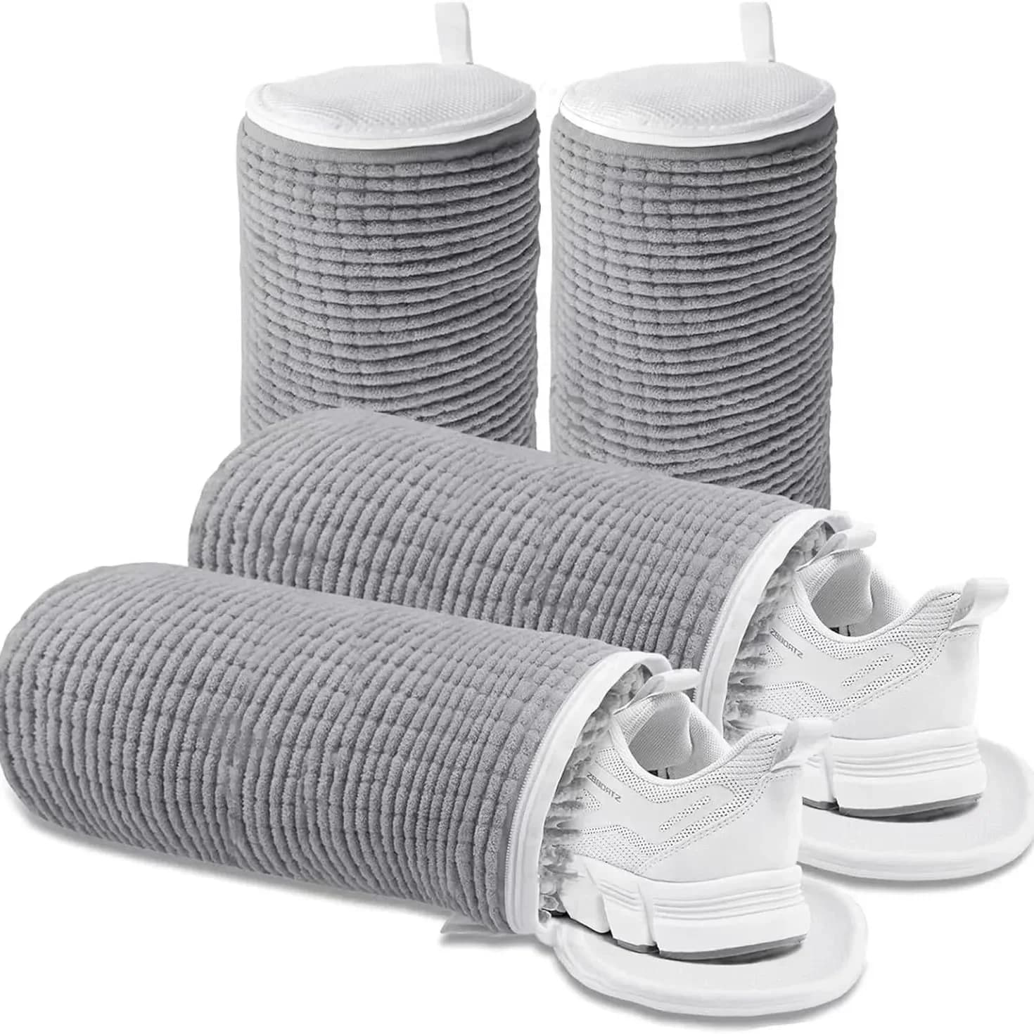 NEW side zipper shoe bag for washing machine Velvet shoe wash bag Handbags for soft fiber portable sneakers