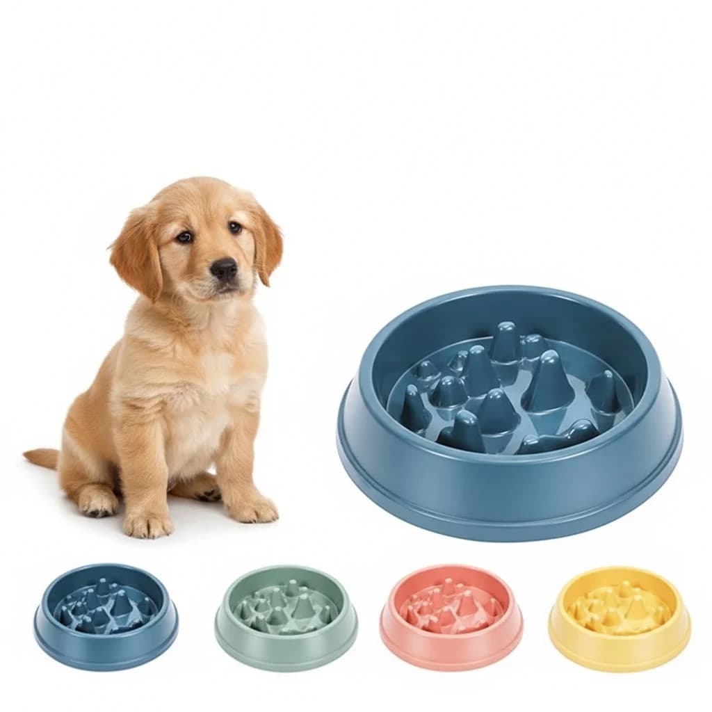 Ciotola per cibo lento per animali domestici da 8,86 pollici di diametro Ciotola per cani di piccola taglia Ciotola antiscivolo per cibo lento Ciotola di riso per cani per gatti e cani