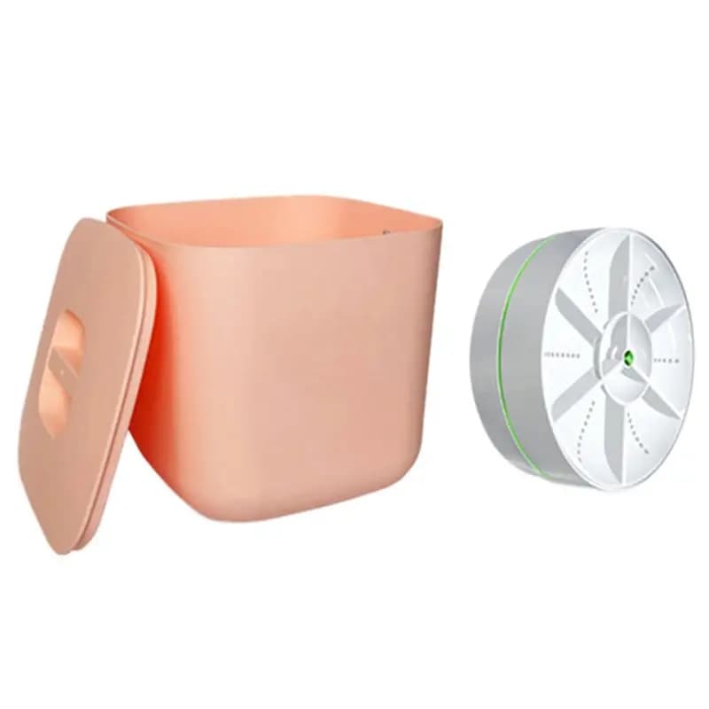 ABAH-USB Rotating turbine dishwasher for socks, underwear, dish washing, for travel and home, pink color