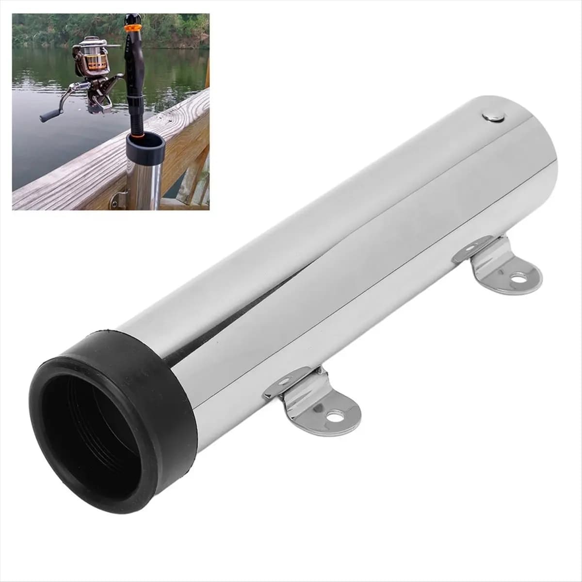 Portacanna da Pesca N94R in Acciaio Inox, Supporto a Parete per Barche, Navi, Yacht e Kayak