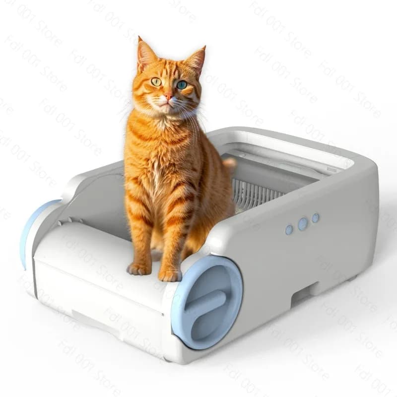 Smart Stainless Steel Base Cat Litter Box Fully Automatic Open Cat Litter Box Wifi