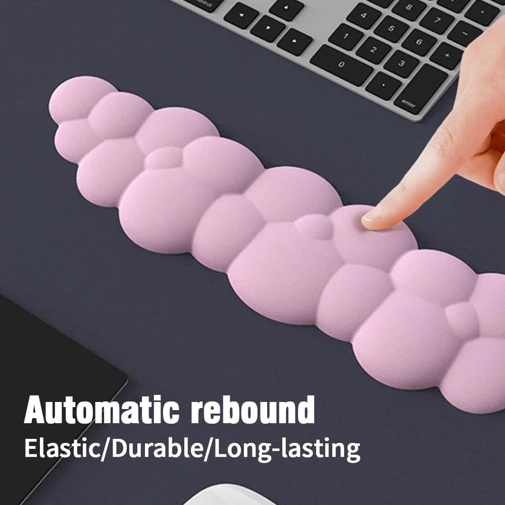 Poggiapolsi Ergonomico Cloud per Tastiera, Tappetino Antiscivolo da Scrivania in Memory Foam, Poggiapolsi per Scrivere e Tastare, per Ufficio