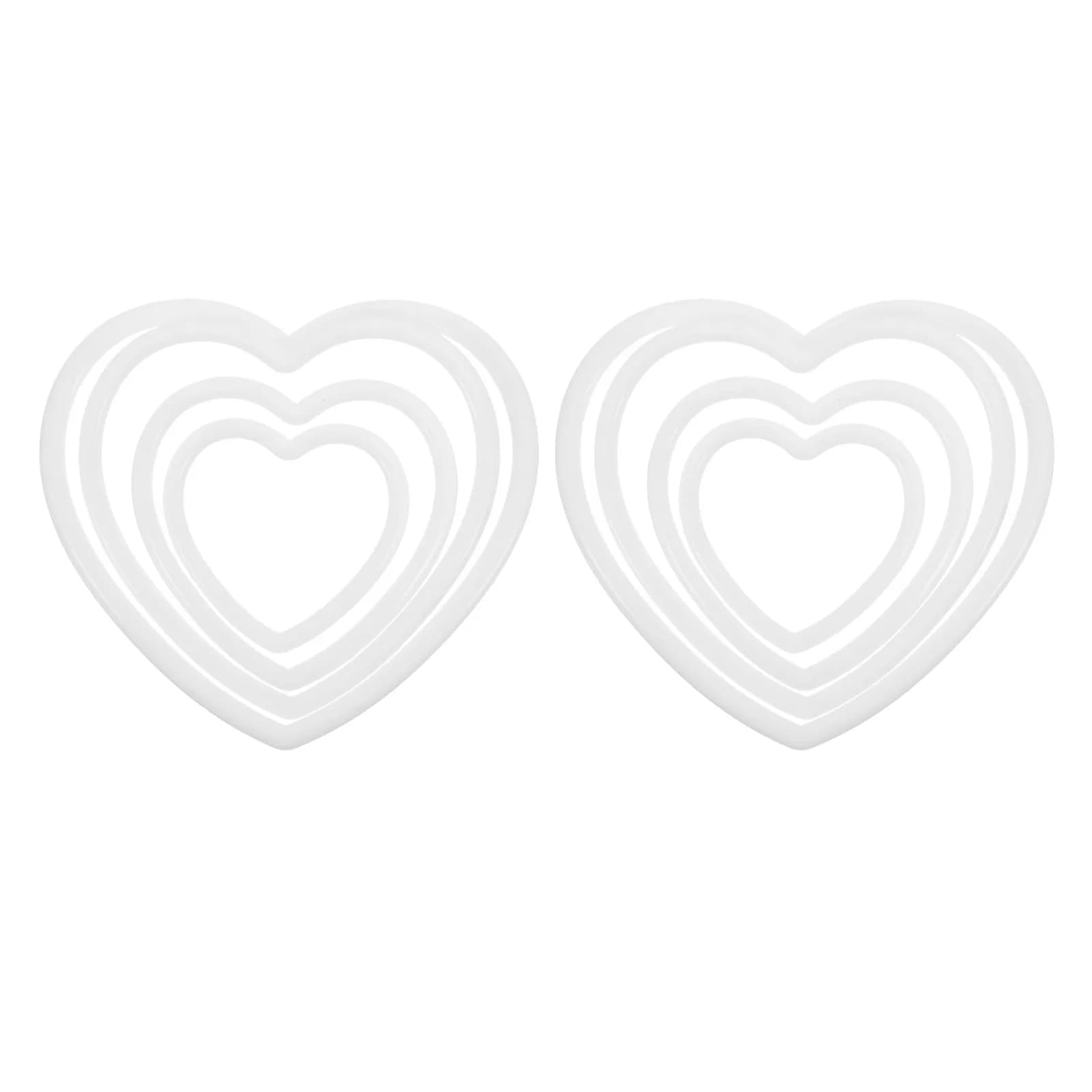 8Pcs Heart Shape Plastic Craft Rings Dreamcatcher Hoops for DIY Wedding Wall Decor Valentine's Day Hanging Ornaments