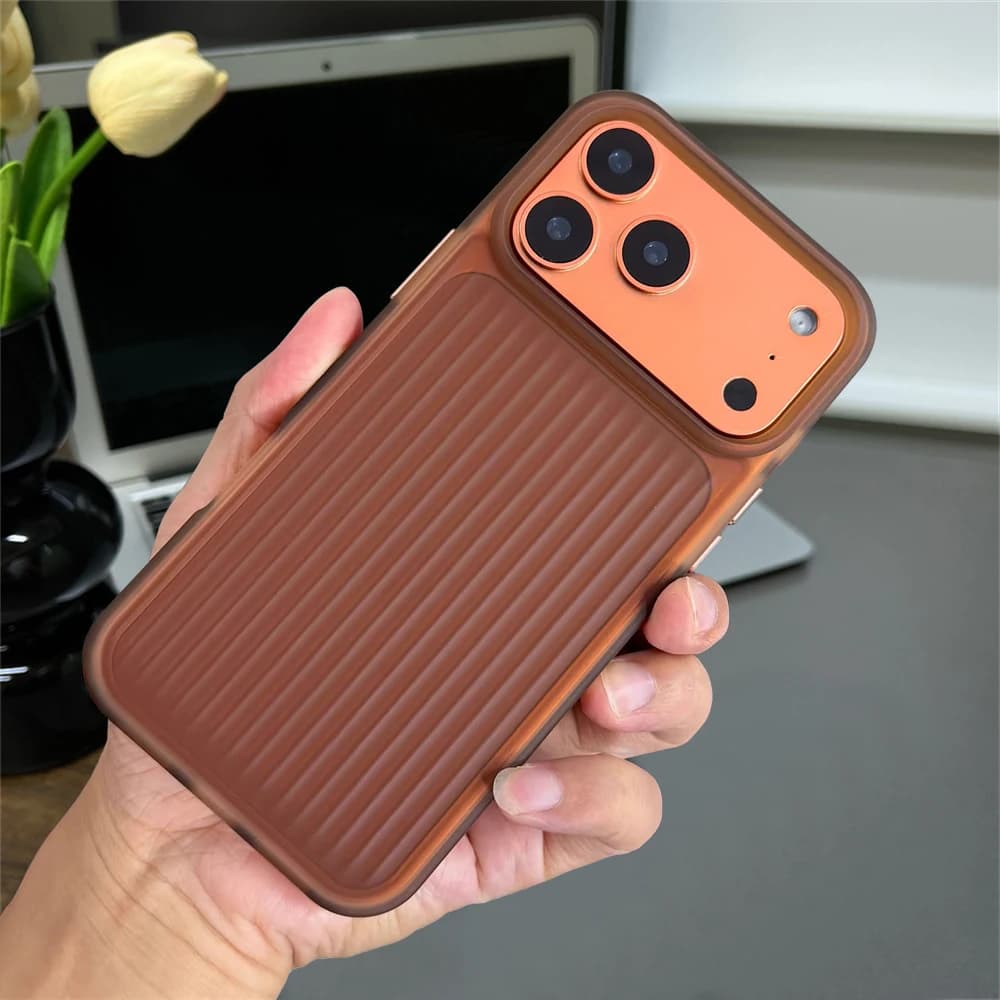 Custodia opaca di lusso con strisce 3D ondulate per iPhone 17 Pro Max Air 16 15 14 13 12 Cover posteriore antiurto in silicone con bordo morbido
