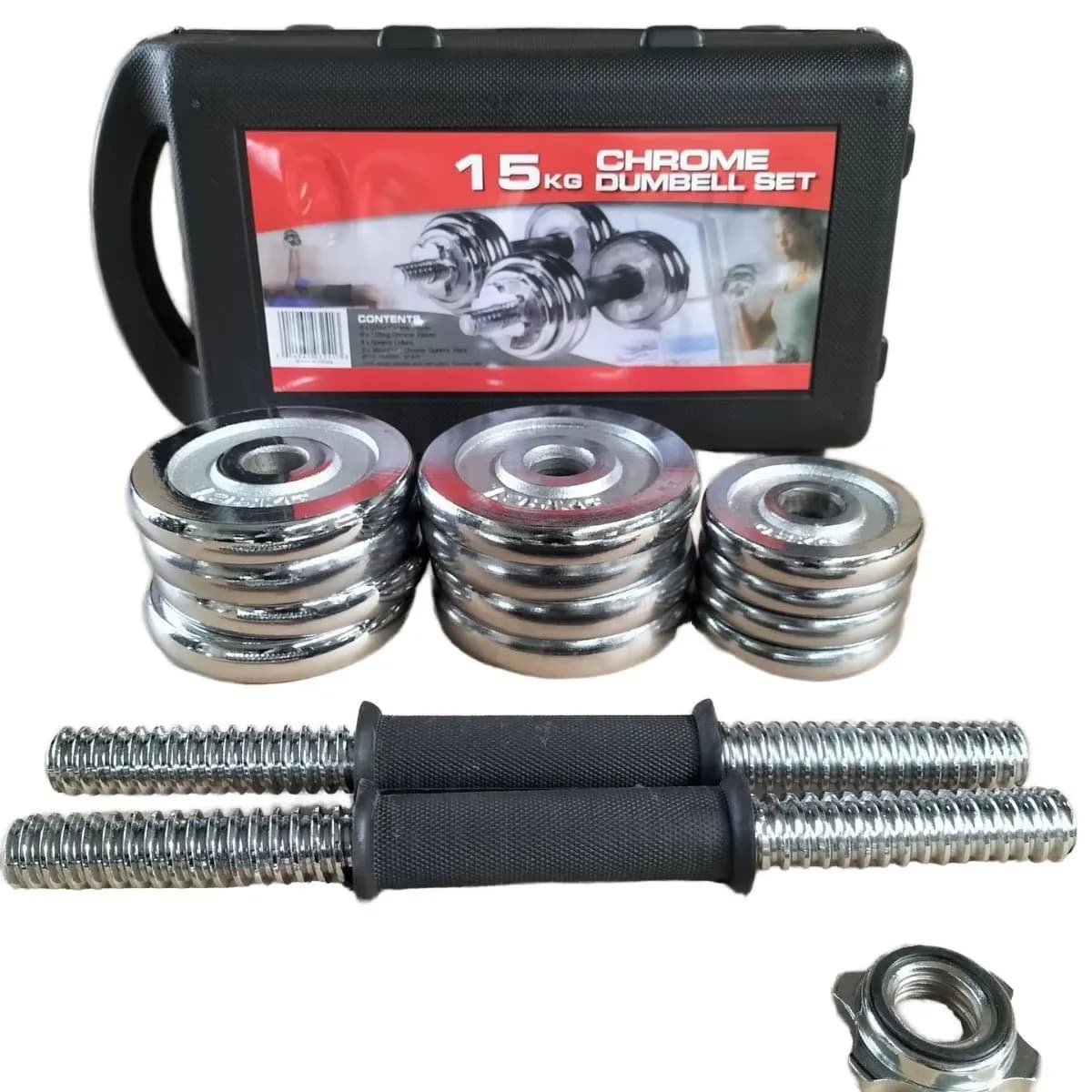 Manubri Elettroplaccati Smontabili e Combinabili, Set Regalo di Manubri da Uomo 15kg, 2026