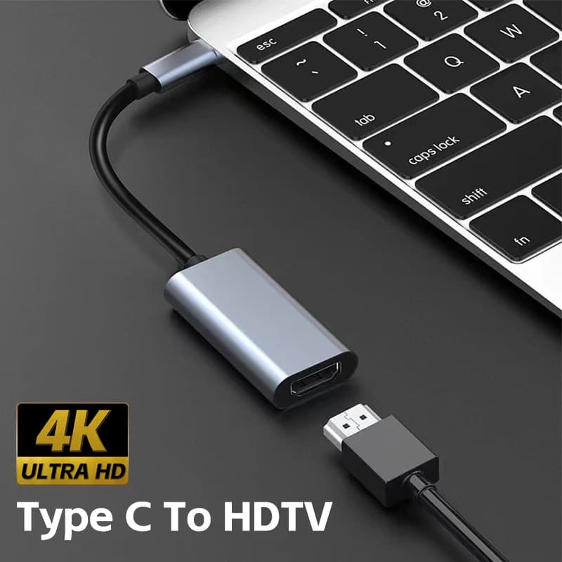 Convertitore da tipo C a 4K HDTV, cavo adattatore video USB 3.1 da maschio a femmina per Macbook, laptop, tablet, Chromebook, connessione multimediale domestica