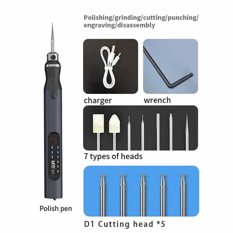 MaAnt D1 D2 Penna per molatura a ricarica intelligente Lucidatura Rettifica Taglio Foratura Intaglio Smontaggio Reticolo per il viso Utensili da taglio