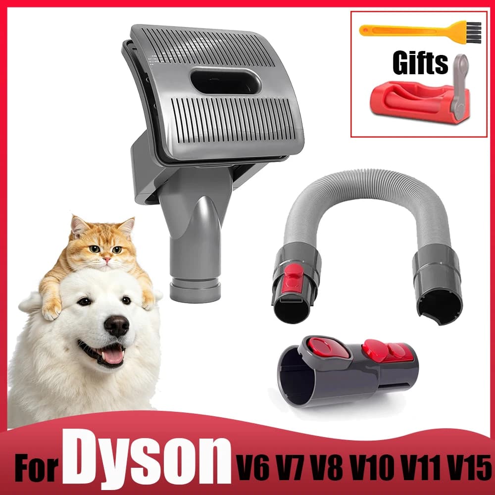 Spazzola per Animali Domestici per Aspirapolvere Dyson V6 V7 V8 V10 V11 V15 – Spazzola Flessibile per la Rimozione del Sottopelo di Cani e Gatti, per Peli che si Perdono, Nodi e Tutti i Tipi di Pelo