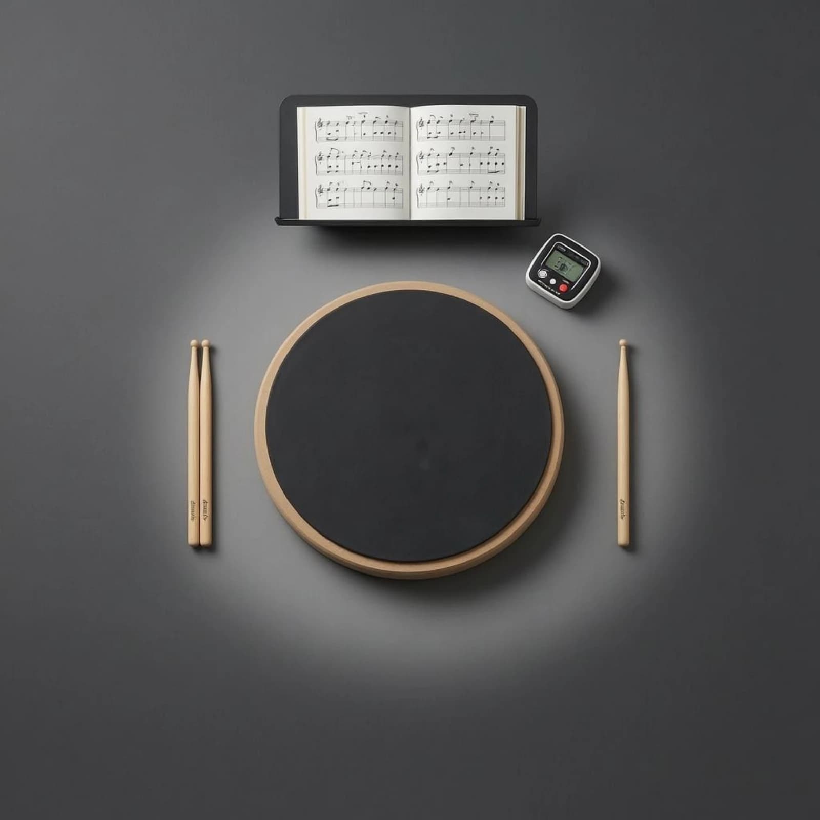 Quiet Drum Pad Beige Rim 12-Inch Drum Pad Music Accessory Shock Absorbing Non-Slip Base