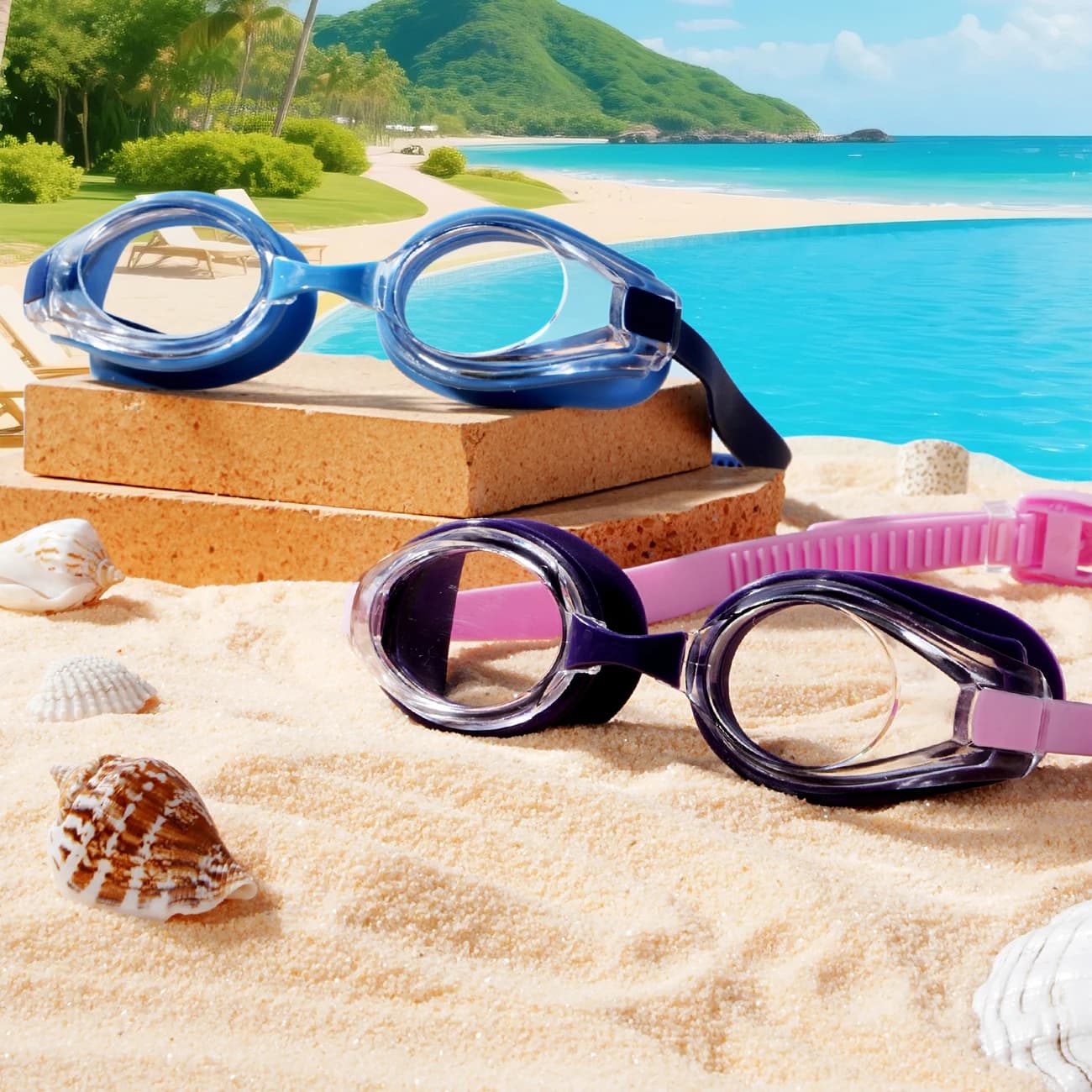 Adult swimwear Comfort Fit 1PC - Silicone Soft Gasket, Anti-fog lens, UV protection, no leakage guarantee, wide vision